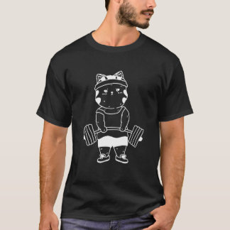 Camiseta Gato Levantamento de Peso Terapia Física Ginásio L