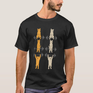 Camiseta Gato Levantamento Terra Academia Fitness Exercício