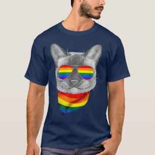 Camiseta Gato LGBT Orgulho Lover do Cat Suporte Panseual En