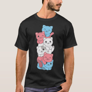 Camiseta Gato LGBTQ do Orgulho de Sinalizador Transgênero G