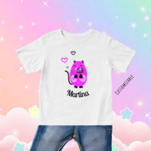 Camiseta Gato lilás fofo