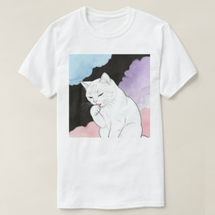 Camiseta Gato Limpando sua Pata