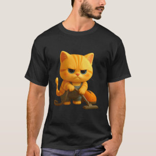 Camiseta Gato Limpo Infeliz Fofo, Adorável Leão Animado