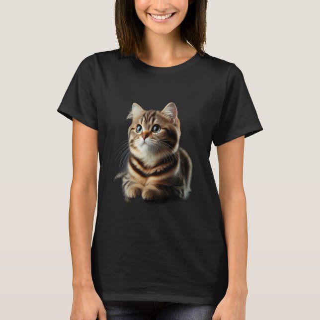 Camiseta Gato Listrado Adorável (Frente)