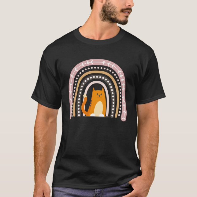 Camiseta Gato Listrado Arco-íris (Frente)