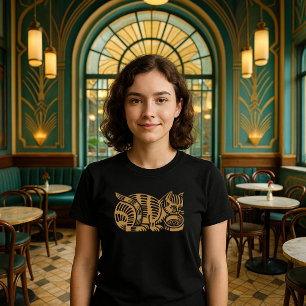 Camiseta Gato Listrado Vintage 1927 Art Déco
