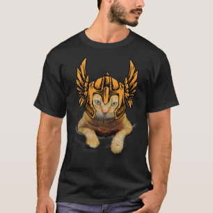 Camiseta Gato Louco De Gato Viking Thor Com Martelo