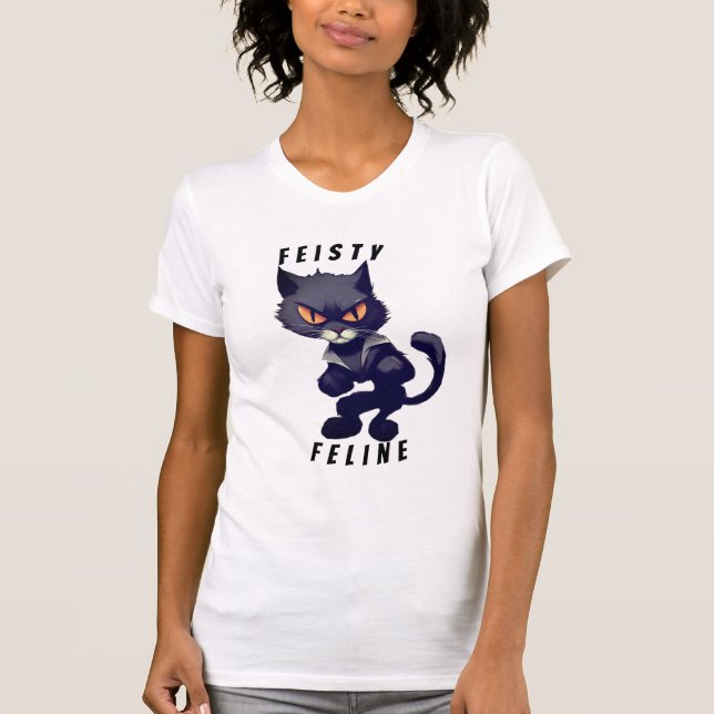 Camiseta Gato Louco do Super Herói Felino Engraçado (Frente)