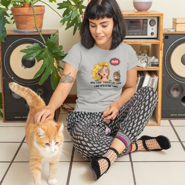 Camiseta Gato Louco, Lady MisInterpretation Cat Mãe (Criador carregado)