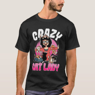 Camiseta Gato Louco Lady Motif Excelente Gato Mãe Vovó