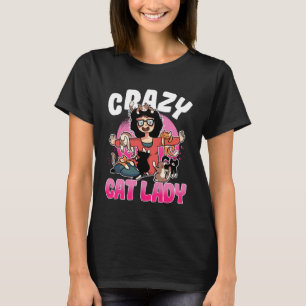Camiseta Gato Louco Lady Motif Excelente Gato Mãe Vovó