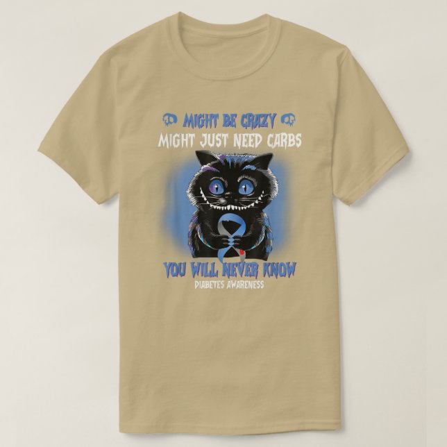 Camiseta Gato Louco Pode Ser Diabetes Azul Louco (Frente do Design)