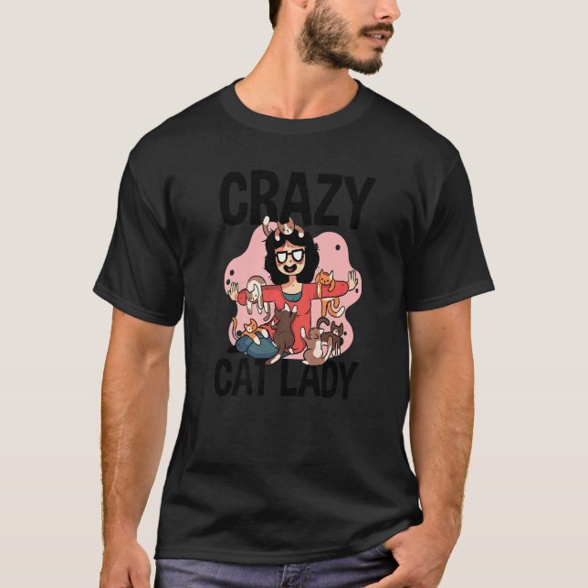 Camiseta Gato Louco Que Funciona Para Mim Pet De Gato (Frente)