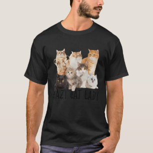 Camiseta Gato Louco Senhora de Gatos Muitas Festas de Gatos