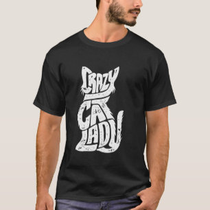 Camiseta Gato Louco Senhora Engraçada Meninas Engraçadas Mu