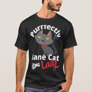 Camiseta Gato Louco Senhora Puramente Sane Senhora de Gato