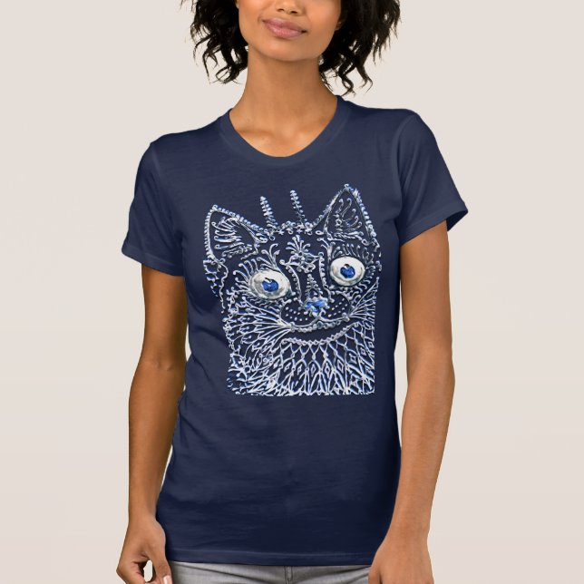 Camiseta Gato Louis Wain em prata (Frente)