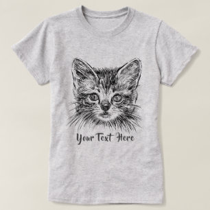 Camiseta GATO LOVER Face De Gatinho Desenhado À Mão