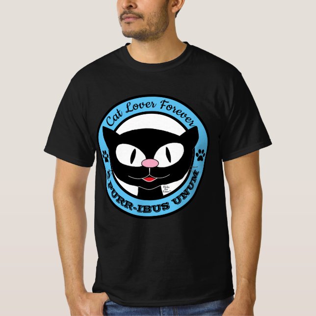 Camiseta Gato Lover para sempre E PURR-IBUS UNUM (Frente)