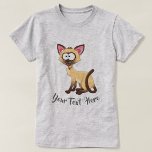 Camiseta GATO LOVER   Siamês Bobo com seu texto