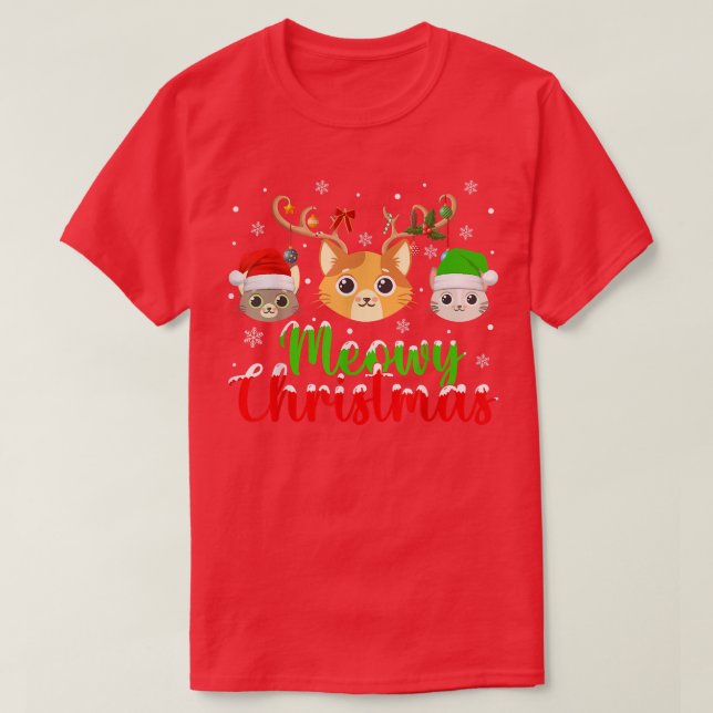 Camiseta Gato Lover Xmas Luzes Papais noeis para Rebeldes M (Frente do Design)