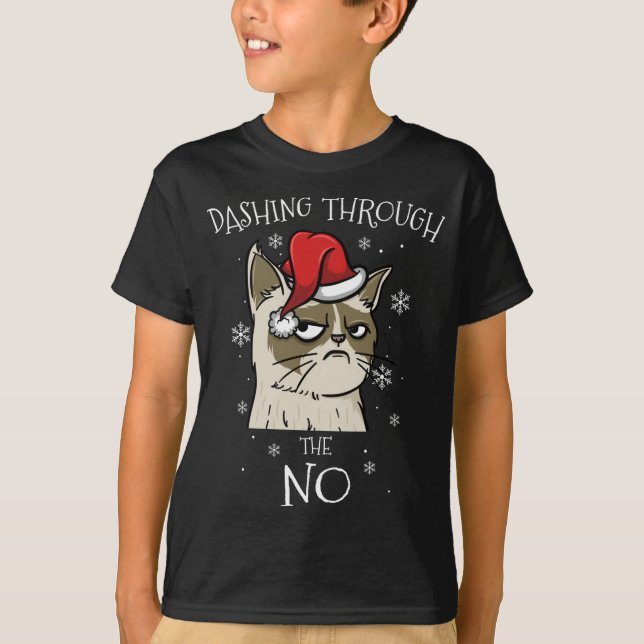 Camiseta Gato Lover Xmas Oferece Presentes Sem Chr Grumpy (Frente)