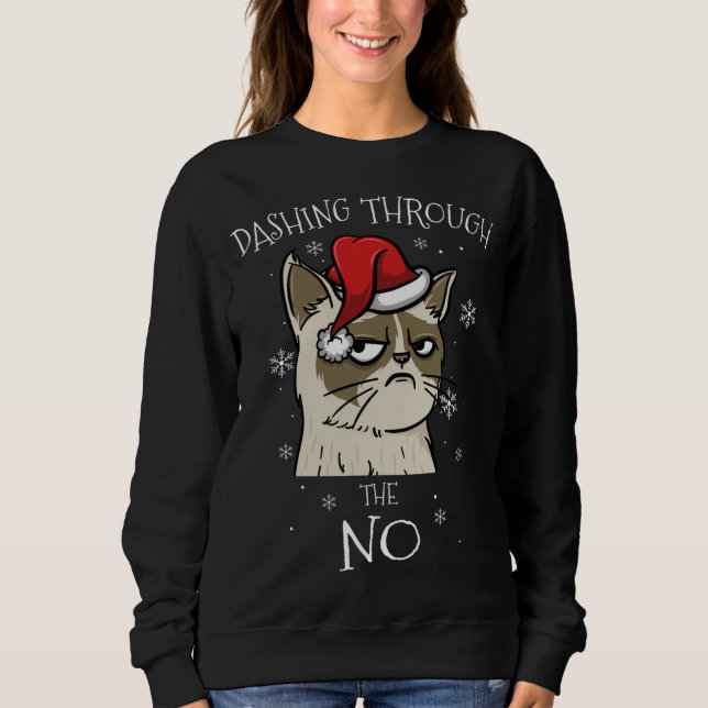 Camiseta Gato Lover Xmas Oferece Presentes Sem Chr Grumpy (Frente)