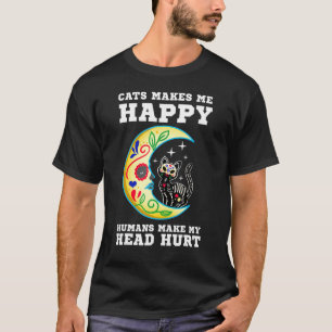 Camiseta Gato & Lua Crânio de Açúcar Dia de Los Muertos Dia