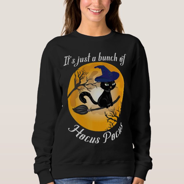 Camiseta Gato Lua Engraçado Halloween É Apenas Um Monte De  (Frente)