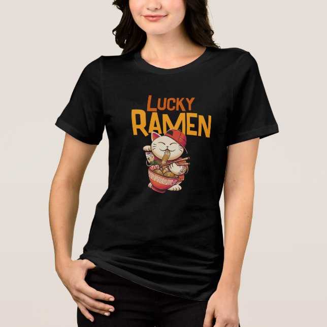 Camiseta Gato Lucky Ramen (Frente)