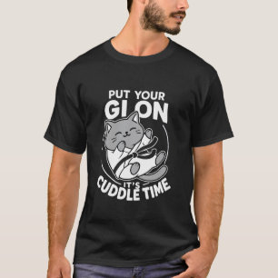Camiseta Gato Lutador de Jiu Jitsu Brasileiro Coloque Seu G