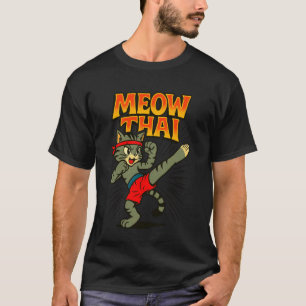 Camiseta Gato Lutador Tailandês Muay Thai Meow Engraçado Pi