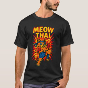 Camiseta Gato Lutador Tailandês Muay Thai Meow Engraçado Pi