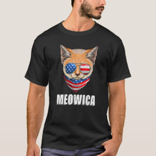 Camiseta Gato Lynx 4 de Julho Bandeira Americana EUA