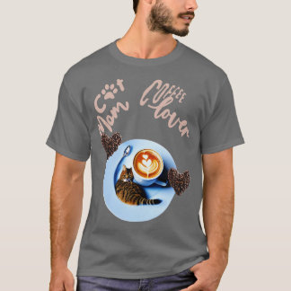 Camiseta Gato mãe amante do café Cat Design 18
