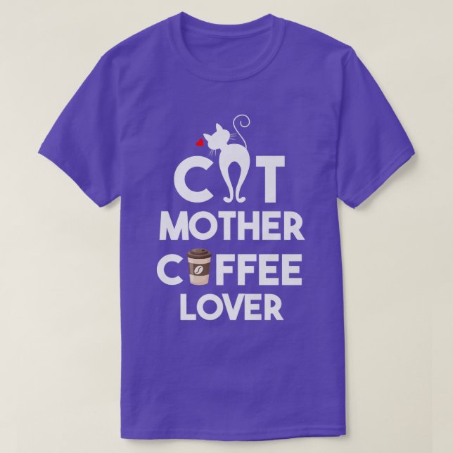 Camiseta gato mãe amante do café FUNNY GIFT (Frente do Design)