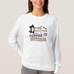 Camiseta Gato Mãe Café Amassado Gato De Café Xícara De Café