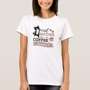 Camiseta Gato Mãe Café Amassado Gato De Café Xícara De Café