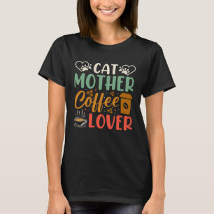 Camiseta Gato Mãe Café Café Bebê Gatinho Gatinho Mãe Ba