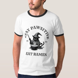 Camiseta Gato Mago do Ramen – Arte de Anime de Comida Mágic