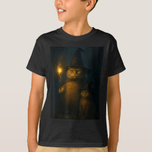 Camiseta Gato Mago Estranho Divertido Meme de Gato de Hallo