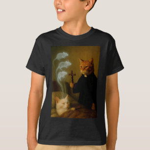 Camiseta Gato Mago Meme Gato Exorcismo Rato Divertido Fanta