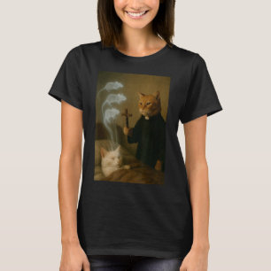 Camiseta Gato Mago Meme Gato Exorcismo Rato Fantasia Divert