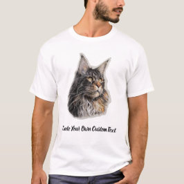 Camiseta Gato Maine Coon Crie Seu Próprio Texto Personaliza