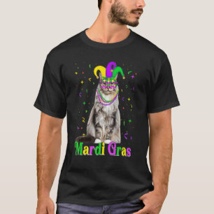 Camiseta Gato Maine Coon Fofo Animais Carnavais de Mardi Gr