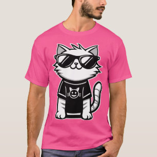 Camiseta Gato mais legal do mundo com óculos de sol rosa
