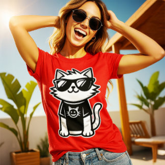 Camiseta Gato mais legal do mundo com óculos escuros