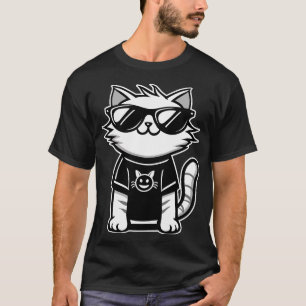 Camiseta Gato mais legal do mundo com óculos escuros pretos
