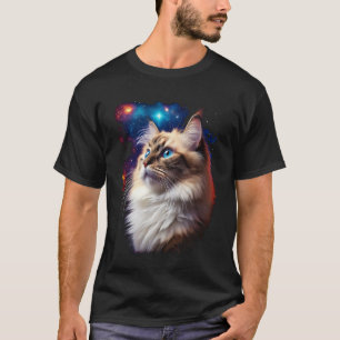 Camiseta Gato Majestoso Ragdoll no Espaço u2013 Crianças e