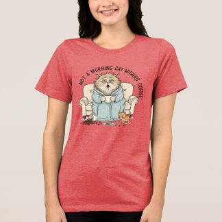Camiseta Gato Mal-Humorado Engraçado Ilustração Café da Man